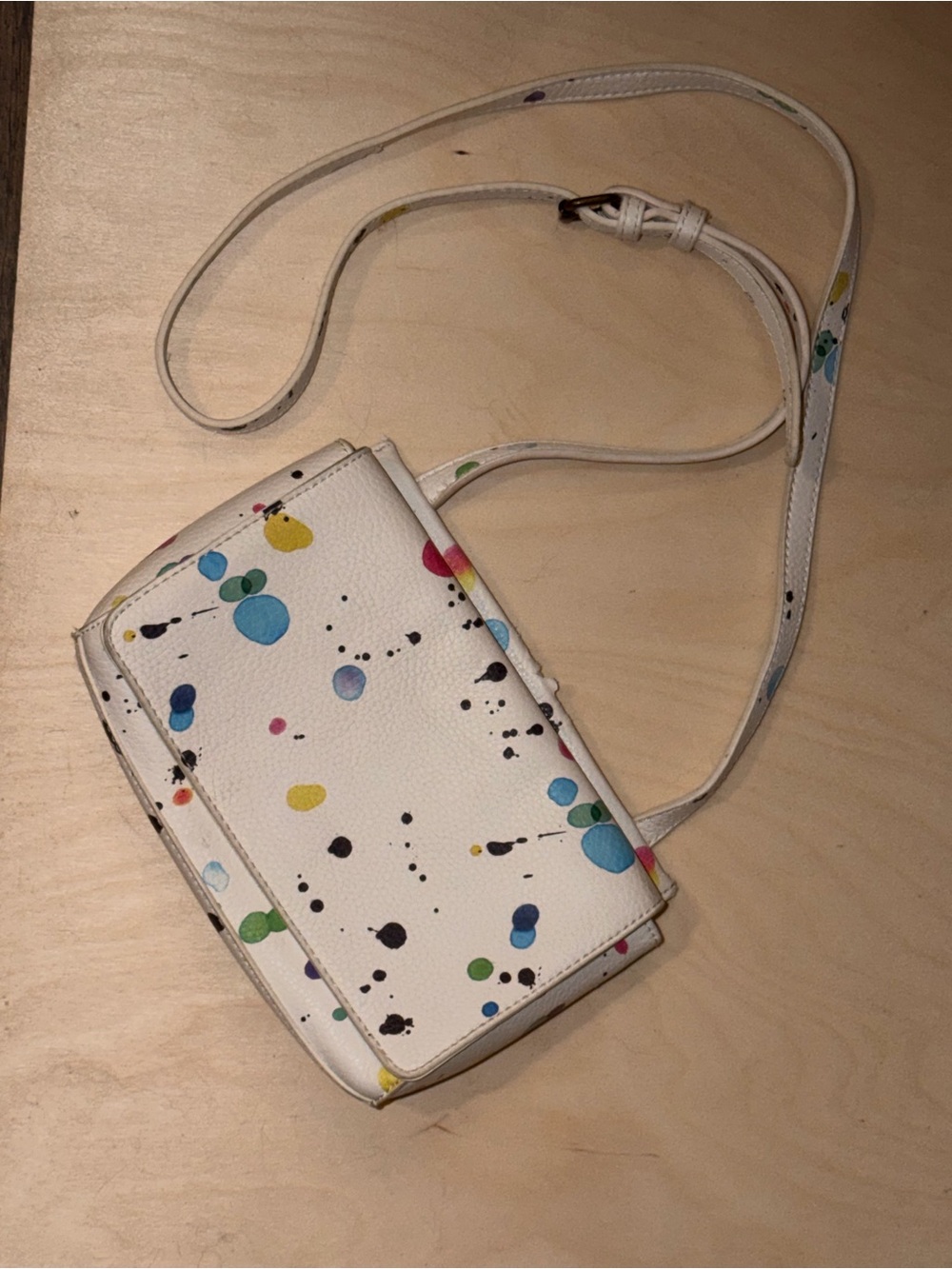 Desigual White Paint-Splatter Crossbody Bag